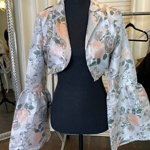 Cropped blazer body suit